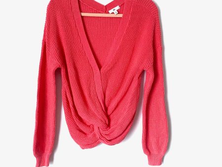 BP Coral Pink Front Twist Knit Sweater- Size XS Discount