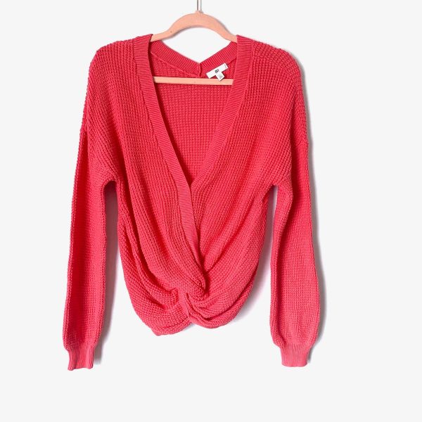 BP Coral Pink Front Twist Knit Sweater- Size XS Discount