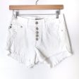 JUSTUSA White Button Up Front Distressed Cut Off Shorts- Size S For Cheap