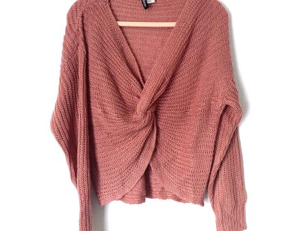 Divided H&M Mauve Front Twist Knit Sweater- Size S Fashion