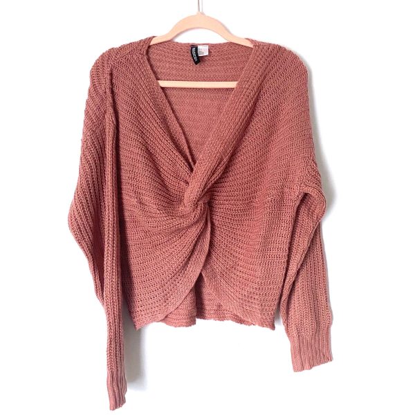 Divided H&M Mauve Front Twist Knit Sweater- Size S Fashion