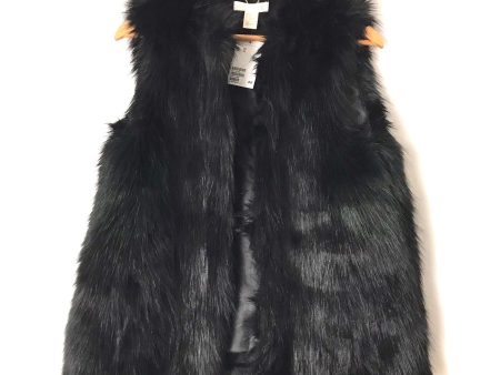 H&M Black Faux Fur Vest NWT- Size XS Online now