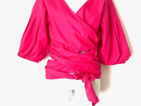 Topshop Pink Wrap Crop Top- Size 4 (see notes) on Sale