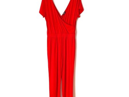 Express Red Exposed Back Jumpsuit- Size L Supply