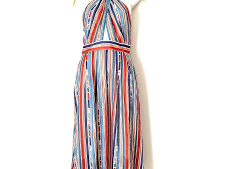 ASTR Colorful Striped Halter Dress with Front Cut Out- Size S For Discount