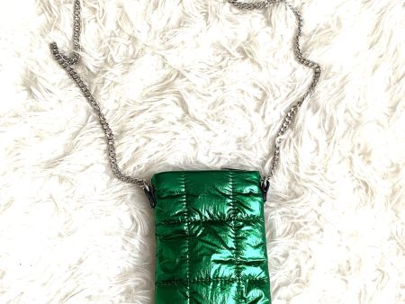 Zara Metallic Green Quilted Nylon Mini Crossbody on Sale