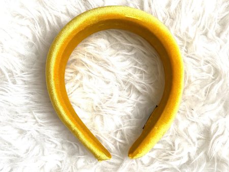 Yellow Velvet Padded Headband Fashion