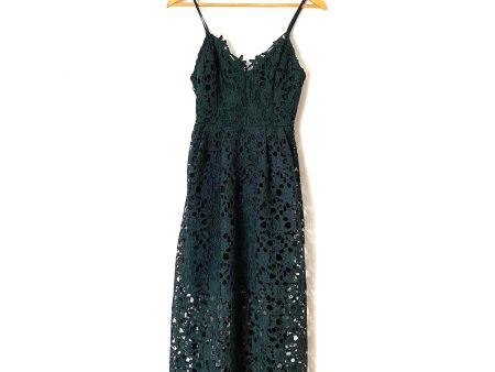 ASTR Green Lace Overlay Midi Dress NWT- Size S Online now