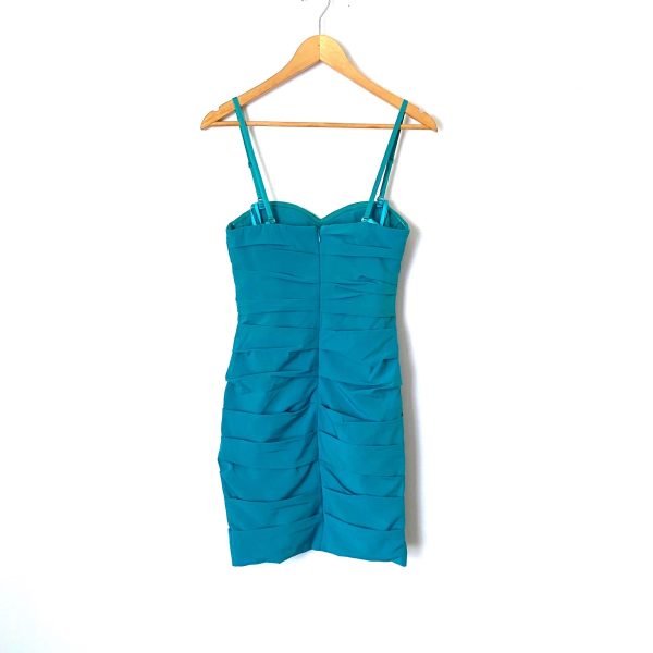 Venus Teal Ruched Tank or Strapless Dress- Size 2 (removable straps) Hot on Sale