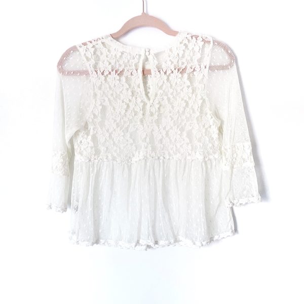 Free People Ivory Lace Blouse- Size M (fits like a small) Online Sale