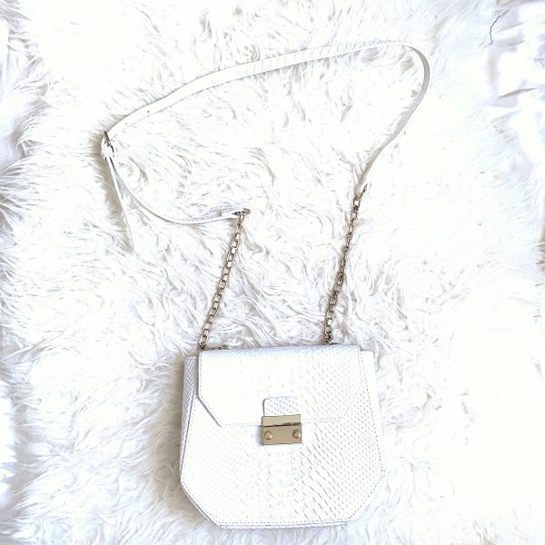 White House Black Market White Embossed Small Crossbody Cheap