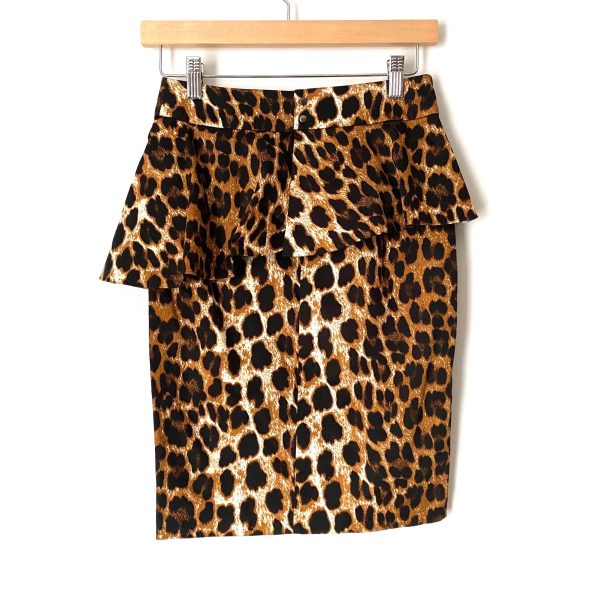 Venus Animal Print Ruffle Pencil Skirt- Size 2 Online Sale