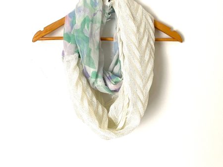 No Brand Floral and White Metallic Infinity Scarf Cheap