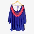 Sundress Blue Tassel Cover Up Dress- Size M L For Discount