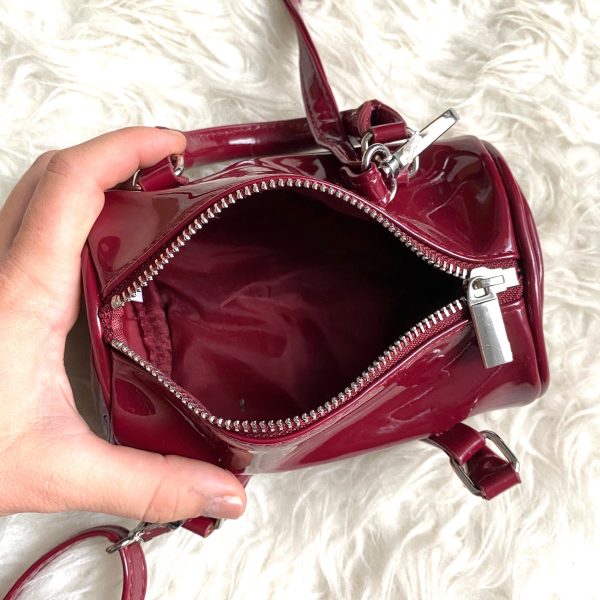 Wild Fable Burgundy Patent Leather Crossbody Bag (like new condition) Online Hot Sale