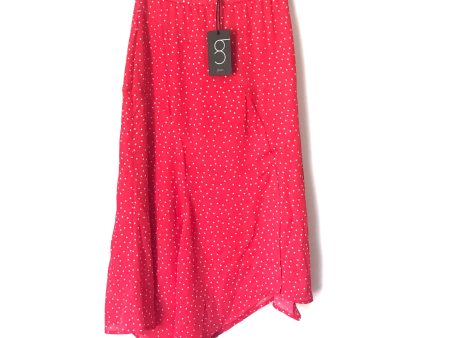 Gibson Red Polka Dot Asymmetrical Hem Skirt with Front Slit NWT- Size PXXS (we have matching top) Cheap