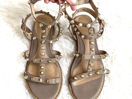 Misguided Brown Studded Gladiator Sandals - Size 7.5 For Sale