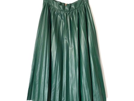 Chicwish Dark Green Faux Leather Pleated Skirt- Size M on Sale