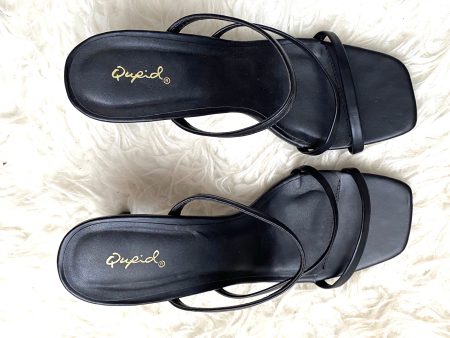 Qupid Black Strappy Heel Sandals- Size 9 Online Hot Sale