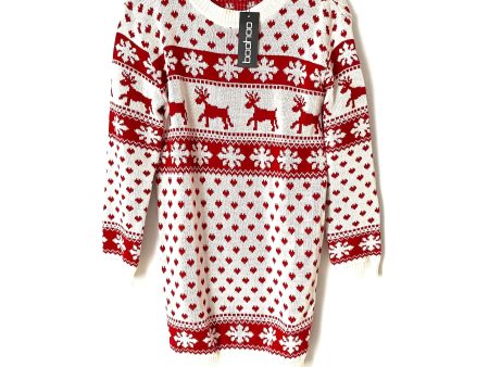 Boohoo Reindeer and Snowflake Christmas Sweater Dress NWT- Size S M on Sale