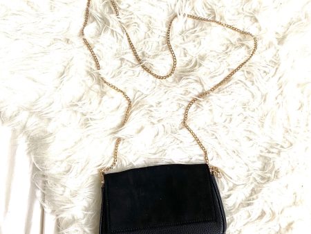 Sole Society Black Suede and Faux Leather Belt Shoulder Bag Online Sale