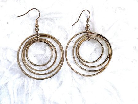 Gold Four Layered Hoop Earrings Cheap