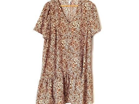 A New Day Animal Print Ruffle Hem Dress- Size L For Discount