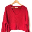 Vestique Red V Neck Cropped Sweater- Size S M Supply