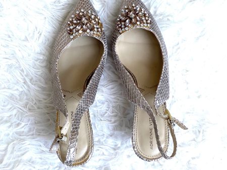 Adrienne Vittadini Snakeskin Rhinestone Closed Toe Heels- Size 10 Online Sale