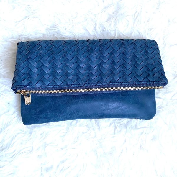 Neiman Marcus Weave Fold Over Clutch (like new condition!) Online