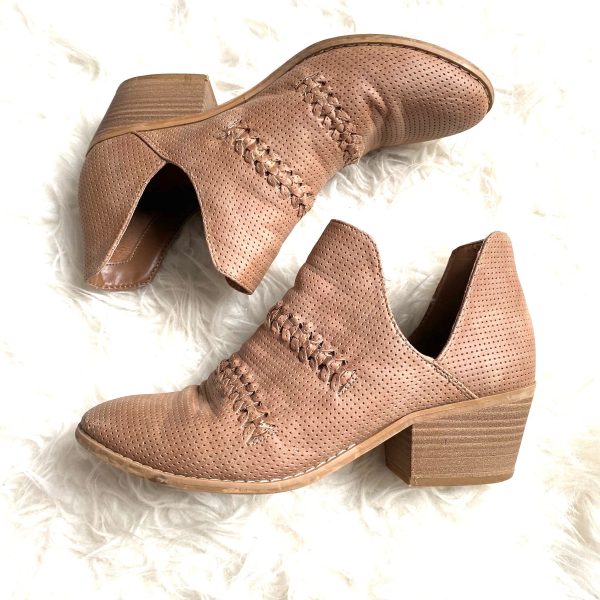 Universal Thread Brown Side Cut Out Booties- Size 9 Hot on Sale