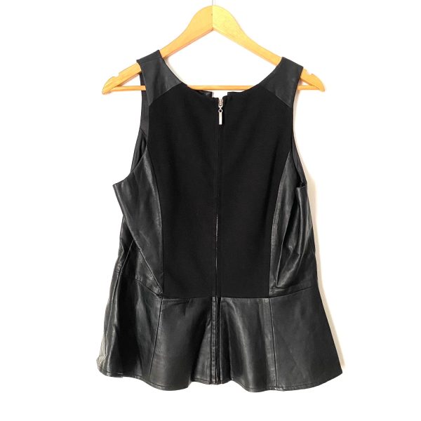 Tinley Road Black Faux Leather Peplum Top- Size L Discount