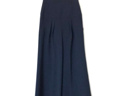 Black Halo Navy High Waisted Front Pleated Wide Leg Pants- Size 2 (Inseam 30”) Hot on Sale