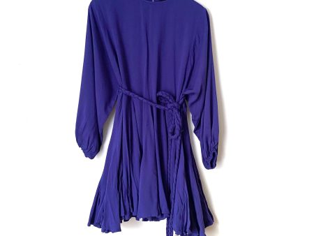 Storia Blue Braided Belt Long Sleeve Dress- Size S Online