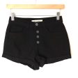 Life In Progress Black Denim Button Up Cuffed Shorts- Size 24 Hot on Sale