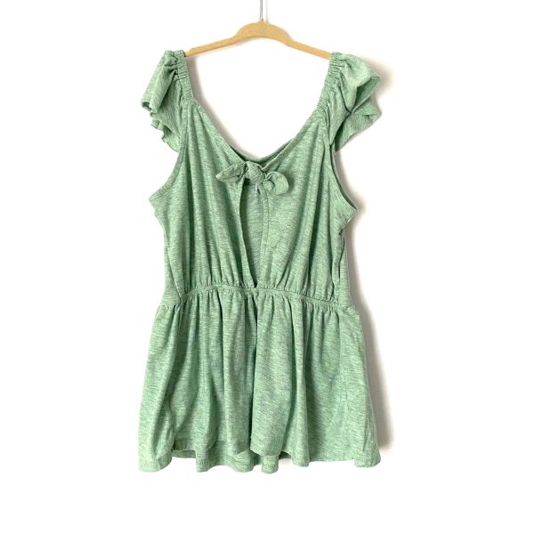 Art Class Green Peplum Top with Keyhole Back- Size Girl s XL (14 16) Sale