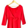 Tea & Cup Red Dress with Scalloped Back and Bow- Size M (see notes) on Sale