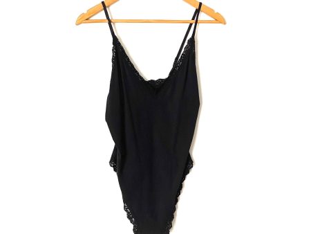 Hanky Panky Black Lace Trim Thong Bodysuit- Size L Online Hot Sale