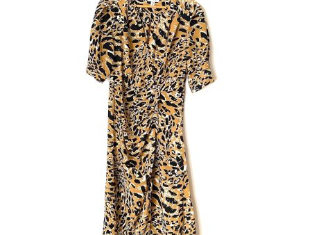 Topshop Leopard Print Mock Wrap Midi Dress- Size 8 Online Sale