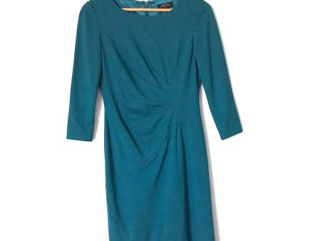 Tahari Teal 3 4 Sleeve Dress- Size 2P Cheap