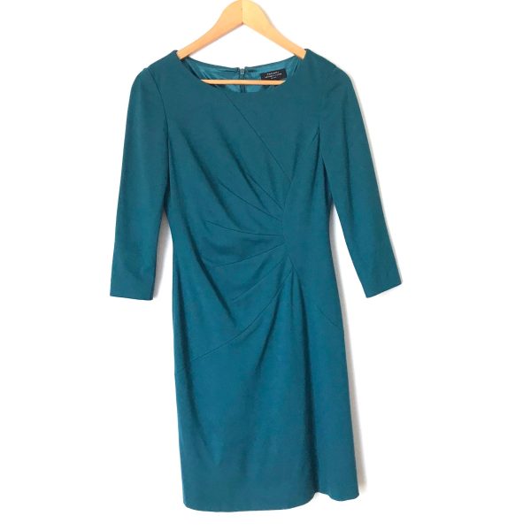 Tahari Teal 3 4 Sleeve Dress- Size 2P Cheap