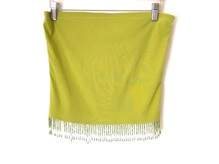 Amnesia Original Lime Green Stretch Crop Top and Pant Set with Beaded Trim- Size 2 (Sold as set) Online