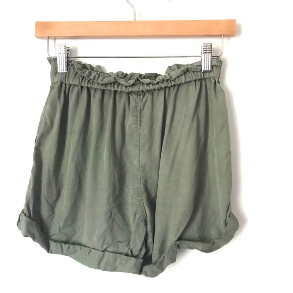 Aerie Olive Elastic Waistband Cuffed Shorts- Size XS Discount