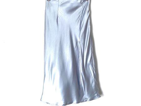 Princess Polly  Daphnea  Blue Satin Front Slit Midi Skirt- Size 2 Fashion