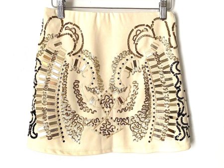 Vici Cream Sequin Mini Skirt- Size S Online Sale