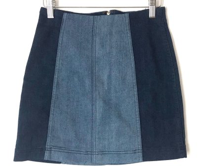 Free People Two Tone Denim Skirt- Size 2 on Sale