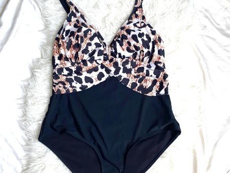 Chicsoul Animal Print Black Removable Padding One Piece- Size XL Online Hot Sale