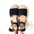 Soda Black Ankle Strap Espadrille Platform Shoes- Size 7 on Sale