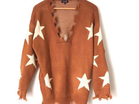 Amaryllis Star Distressed Sweater- Size S For Discount