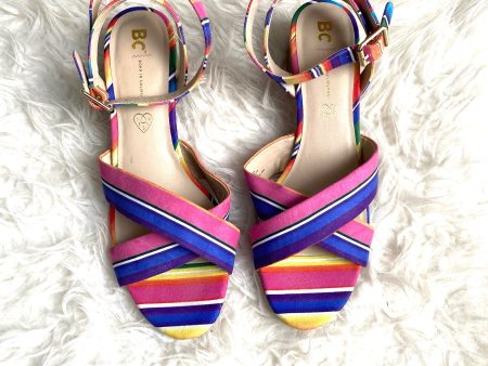 BC Colorful Ankle Strap Block Heels- Size 11 Supply